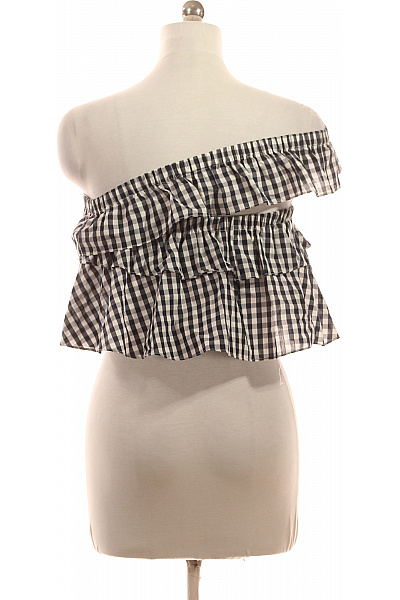 Lost Ink dámské bavlněné tričko bez rukávů asymetrické volánové crop top Velikost EU 36 | Lost Ink | obrázek 3