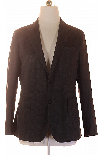 Duffel & Rums Pánské sako elegantní business kostkované hnědé Vel. 54 | Duffel & Rums | obrázek 2