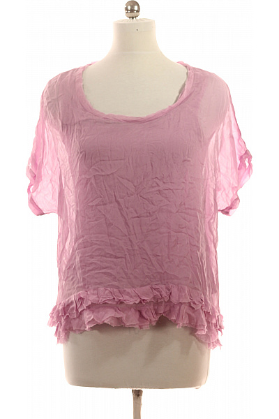 Phase Eight Hedvábné růžové tričko s krátkým rukávem a volánovými rukávy Vel. 14 | Phase Eight | obrázek 2