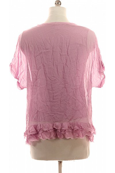 Phase Eight Hedvábné růžové tričko s krátkým rukávem a volánovými rukávy Vel. 14 | Phase Eight | obrázek 3