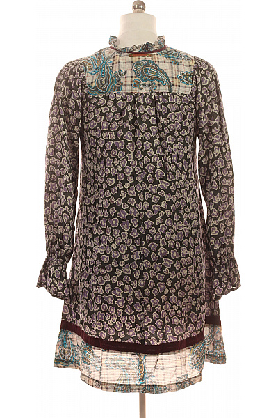 REPLAY Dámské šaty s dlouhým rukávem květované boho hedvábné Velikost M | REPLAY | obrázek 3