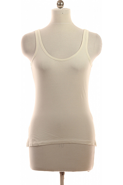 Dámské bílé tílko basic bez rukávů s kulatým výstřihem Velikost M | Unimoda | obrázek 2