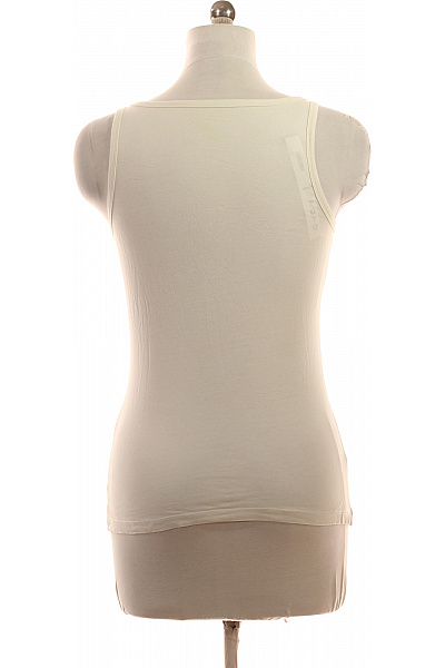 Dámské bílé tílko basic bez rukávů s kulatým výstřihem Velikost M | Unimoda | obrázek 3