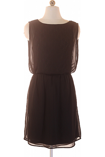 ONLY Černé šifonové šaty Bez Rukávů Elegantní Mini Vel. 36