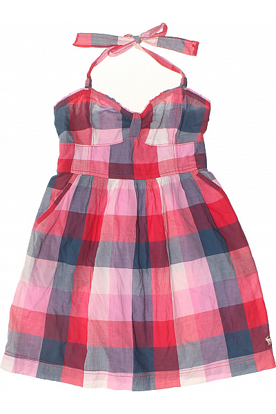 Abercrombie&Fitch růžové kostkované šaty bez rukávů s mašlí bavlna letní Velikost S | Abercrombie&Fitch | obrázek 2