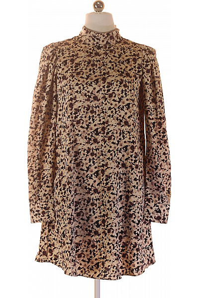 MANGO Dámské šaty s dlouhým rukávem květované béžové Vel. XS | MANGO | obrázek 2