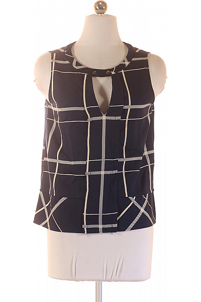 ZARA Dámská halenka bez rukávů modrá kostkovaná s výstřihem Vel. S | ZARA | obrázek 2