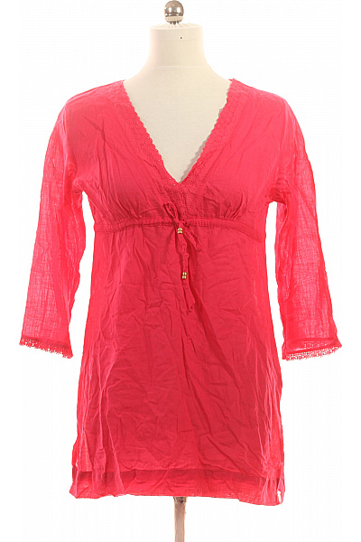 Marks & Spencer Dámské bavlněné šaty s dlouhým rukávem růžové krajkové boho volnočasové Vel. EU M | Marks & Spencer | obrázek 2