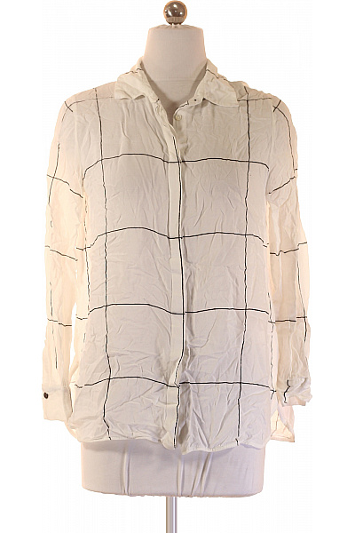 massimo dutti Dámská kostkovaná košile s dlouhým rukávem ležérní bílá Vel. EU 36 | massimo dutti | obrázek 2