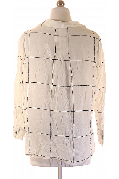 massimo dutti Dámská kostkovaná košile s dlouhým rukávem ležérní bílá Vel. EU 36 | massimo dutti | obrázek 3