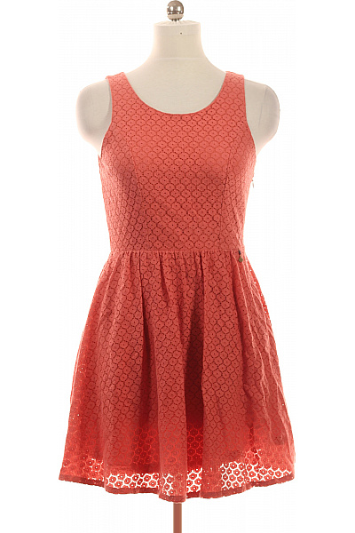 ONLY Dámské krajkové šaty bez rukávů letní bavlněné oranžové ažurové Vel. 38 | ONLY | obrázek 2