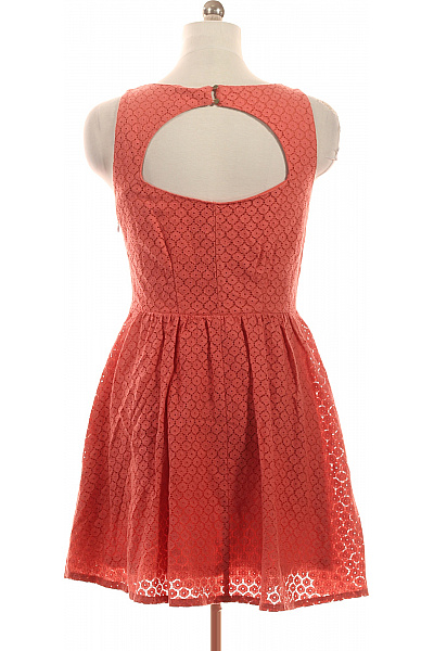 ONLY Dámské krajkové šaty bez rukávů letní bavlněné oranžové ažurové Vel. 38 | ONLY | obrázek 3