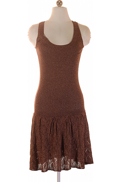 MANGO hnědé třpytivé pletené šaty na ramínka Vel. S | MANGO | obrázek 2