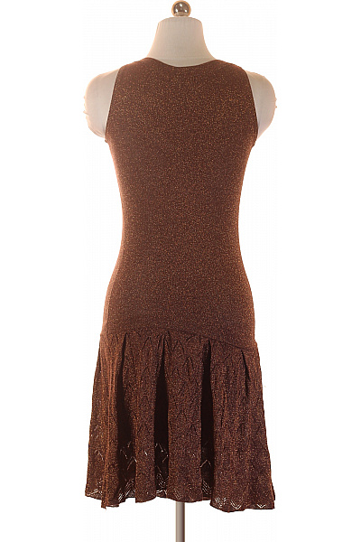 MANGO hnědé třpytivé pletené šaty na ramínka Vel. S | MANGO | obrázek 3