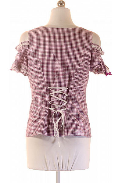 Spieth&Wensky Dámská kostkovaná košile s krátkým rukávem a krajkou fialová Velikost 36 | Spieth&Wensky | obrázek 3