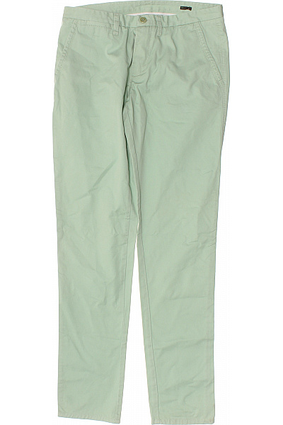 Pánské volnočasové kalhoty zelené plátěné rovné Vel. 46 | Unimoda | obrázek 2