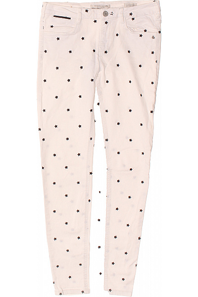 MAISON SCOTCH Dámské Bílé Džíny S Potiskem Hvězd Skinny Vel. 28/32