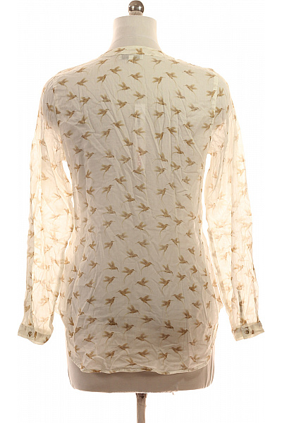 NADINE H. Bílá halenka s dlouhým rukávem a potiskem ptáků Velikost EU 38 | NADINE H. | obrázek 3