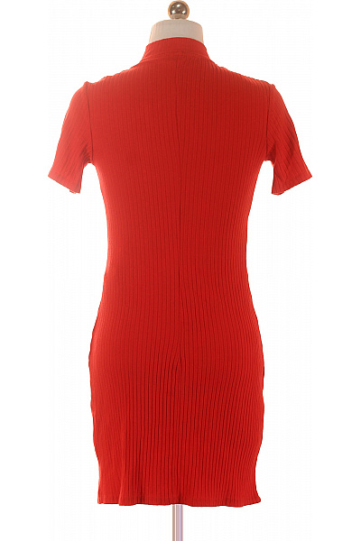 Bershka červené šaty tričkové žebrované krátké Velikost S | Bershka | obrázek 3