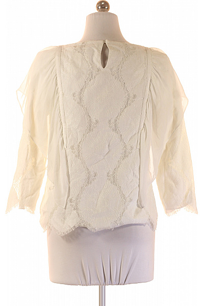 massimo dutti Dámská halenka s dlouhým rukávem bílá krajková volná elegantní Vel. EU 36 | massimo dutti | obrázek 3