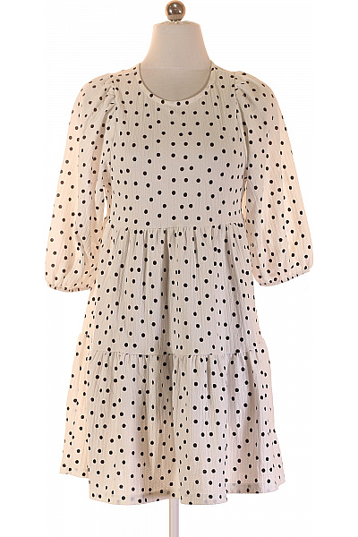 Bershka dámské šaty s krátkým rukávem puntíkované volnočasové letní Vel. S | Bershka | obrázek 2