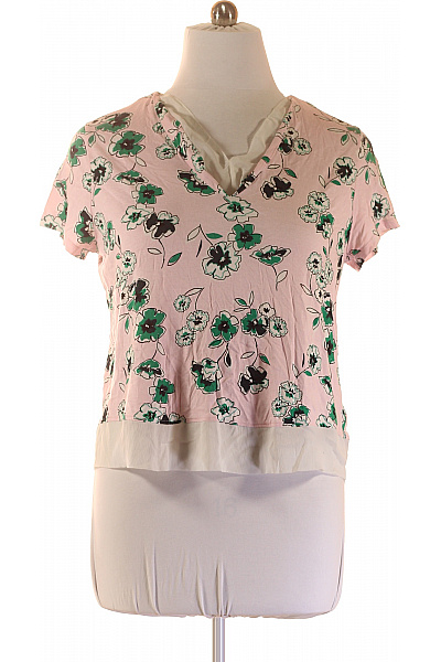 Marks & Spencer růžová halenka krátký rukáv květinová s potiskem Vel. EU 44 | Marks & Spencer | obrázek 2