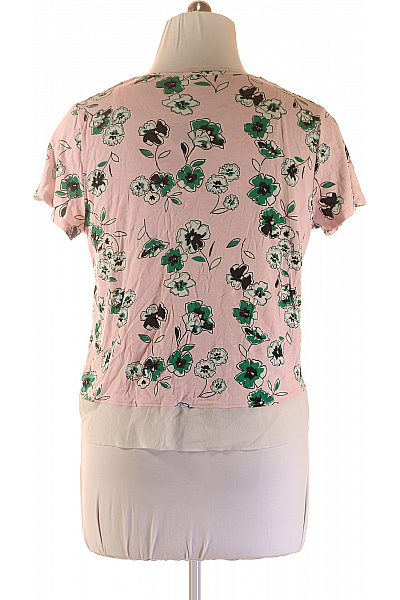 Marks & Spencer růžová halenka krátký rukáv květinová s potiskem Vel. EU 44 | Marks & Spencer | obrázek 3