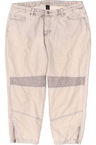 ADIA Fashion Dámské Džíny Nad Kotníky Se Zipy šedé Bavlněné Velikost 44