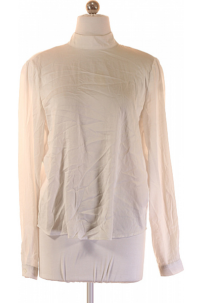 MbyM Dámská Halenka S Dlouhým Rukávem A Stojáčkem Elegantní Bílá Polyesterová Velikost XS