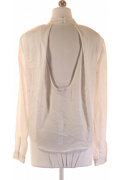 mbyM Dámská halenka s dlouhým rukávem a stojáčkem elegantní bílá polyesterová Velikost XS | mbyM | obrázek 2