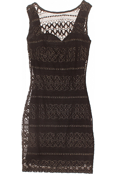 Lipsy černé krajkové šaty bez rukávů elegantní koktejlové sexy mini Vel. 32 | Lipsy | obrázek 2