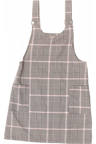 šaty na ramínka kostkované volnočasové růžové s kapsami Vel. S | Unimoda | obrázek 2