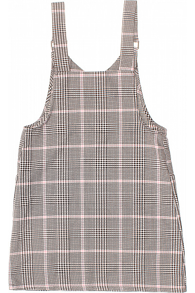 šaty na ramínka kostkované volnočasové růžové s kapsami Vel. S | Unimoda | obrázek 3