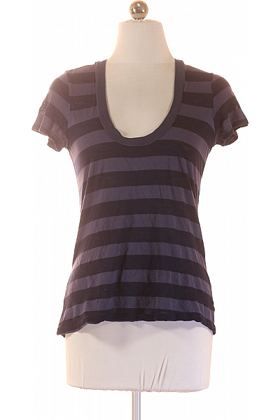 Dámské tričko s krátkým rukávem pruhované modré bavlněné Vel. S | Unimoda | obrázek 2