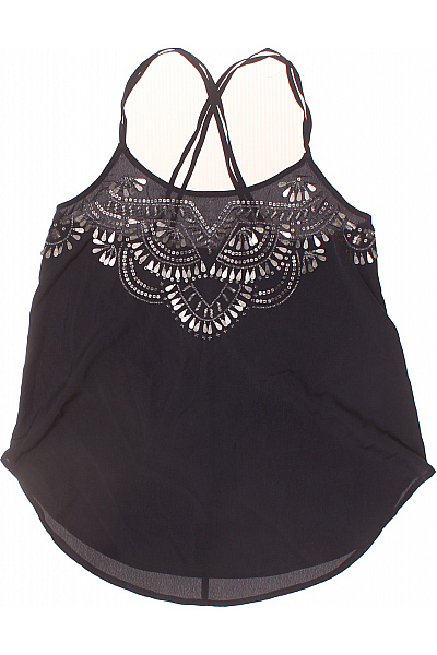Abercrombie&Fitch Černá halenka bez rukávů s kamínky a flitry boho letní Vel. XS | Abercrombie&Fitch | obrázek 2