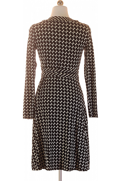 BANANA REPUBLIC dámské zavinovací šaty s dlouhým rukávem černé s geometrickým vzorem Velikost XS | BANANA REPUBLIC | obrázek 3