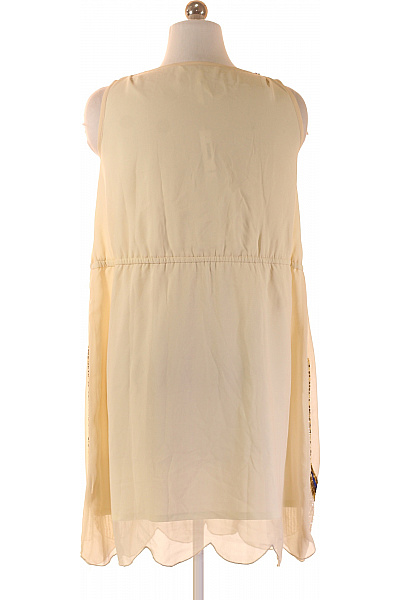 Little Mistress Dámské šaty bez rukávů béžové třpytivé boho letní Velikost 38 | Little Mistress | obrázek 3