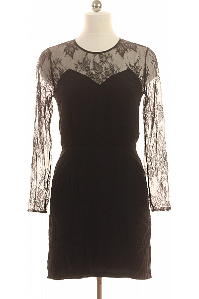 SAMSOE Dámské šaty černé krajkové elegantní koktejlové s dlouhým rukávem Velikost M | SAMSOE | obrázek 2