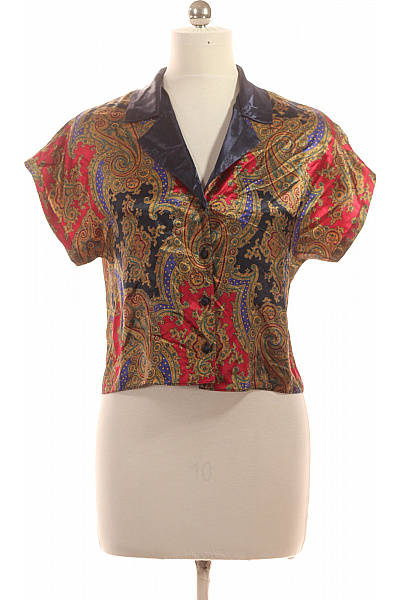 Marks & Spencer Dámská košile krátký rukáv vzorovaná lesklá retro crop Velikost 36/38 | Marks & Spencer | obrázek 2