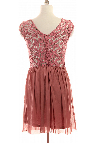 ONLY Růžové krajkové koktejlové šaty letní boho Vel. 38 | ONLY | obrázek 3