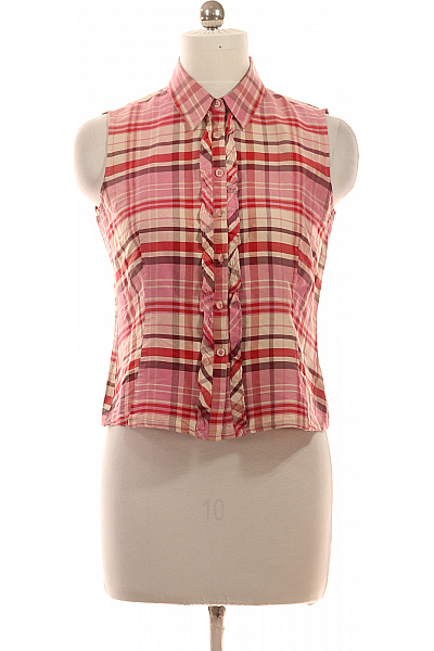 Seidensticker dámská kostkovaná košile s volánky růžová letní Vel. 38 | Seidensticker | obrázek 2