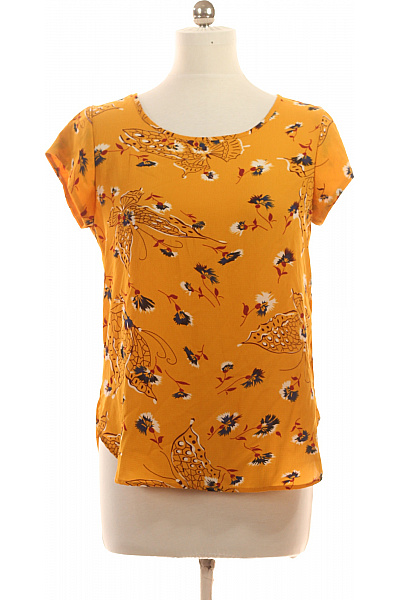 ONLY Dámská halenka žlutá s krátkým rukávem a potiskem květinová Vel. 38 | ONLY | obrázek 2