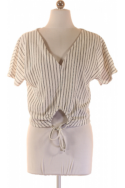 ZARA Dámská pruhovaná halenka s krátkým rukávem a výstřihem do V Vel. S | ZARA | obrázek 2