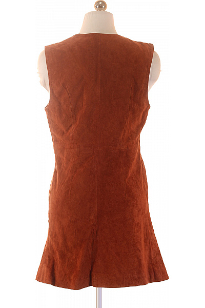 MANGO Hnědé semišové šaty bez rukávů zavinovací s páskem vintage Vel. S | MANGO | obrázek 3