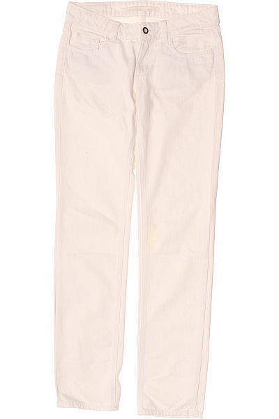 7 For All Mankind Dámské Bavlněné Džíny Rovné S Kapsami Bílé Vel. 26