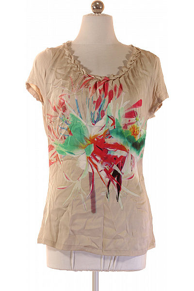 COMMA Dámská halenka s krátkým rukávem a květinovým potiskem béžová Velikost 36 | COMMA | obrázek 2