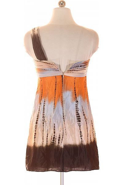 BCBGMAXAZRIA Oranžové šaty bez rukávů asymetrické třpytivé boho letní Velikost XS | BCBGMAXAZRIA | obrázek 3
