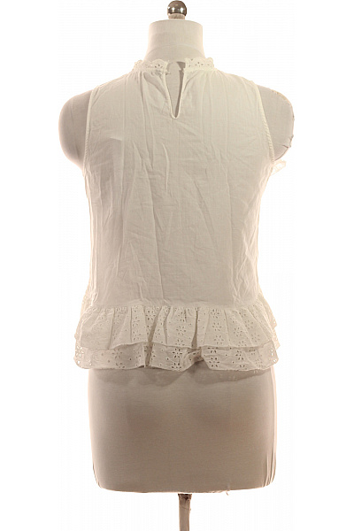 ZARA Bílá halenka bez rukávů madeirová s volánky letní boho Vel. EU M | ZARA | obrázek 3