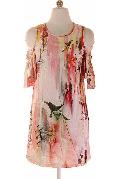 SISLEY dámské šaty s krátkým rukávem květované růžové Vel. DE 34 | SISLEY | obrázek 2