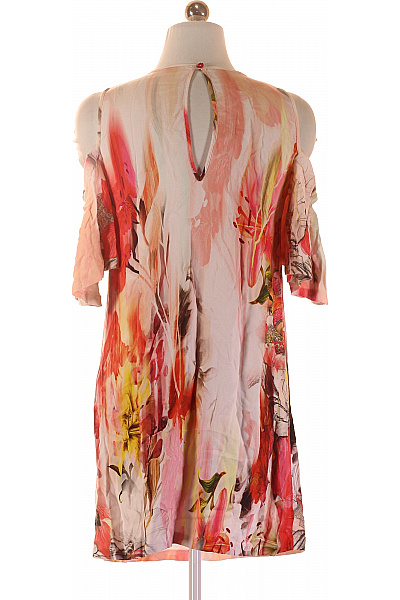 SISLEY dámské šaty s krátkým rukávem květované růžové Vel. DE 34 | SISLEY | obrázek 3